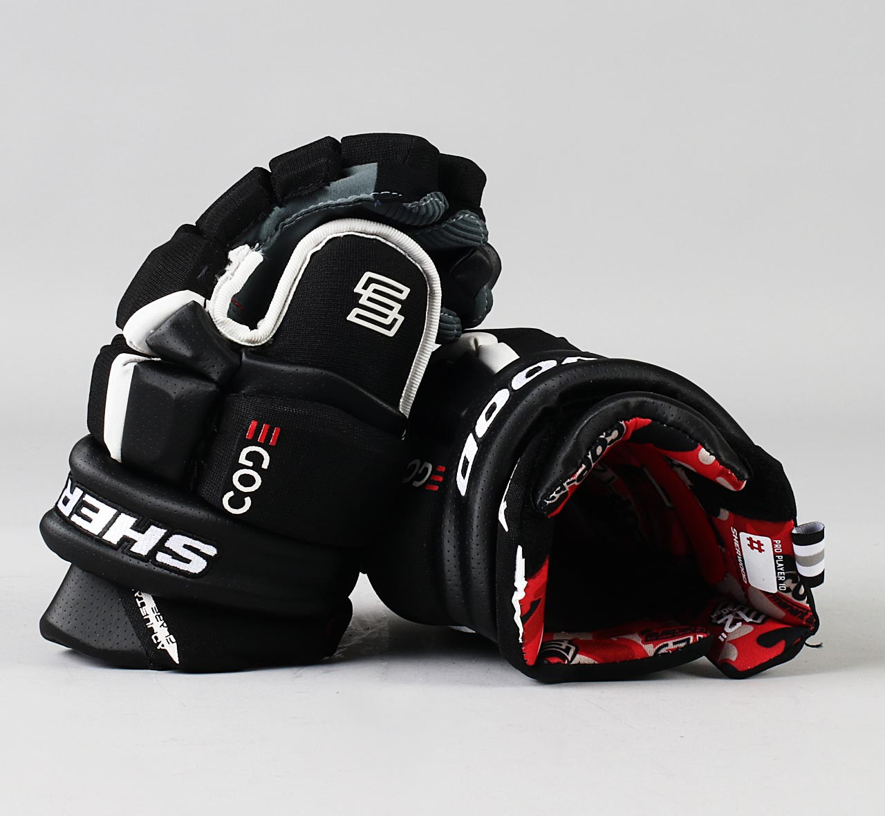 12" Sherwood Code V Black Gloves Pro Stock Hockey