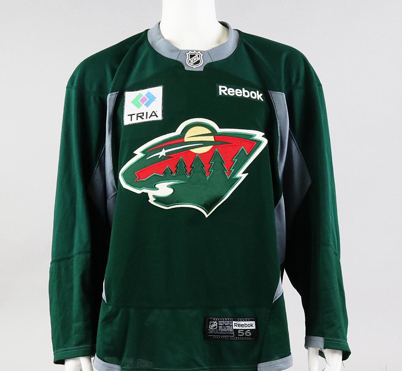 MiC Team Issued Adidas Authentic Minnesota Wild NHL Practice Jersey Green 56