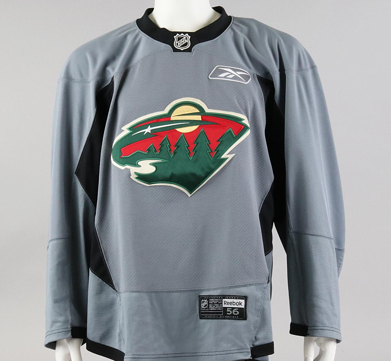 MiC Team Issued Adidas Authentic Minnesota Wild NHL Practice Jersey Green  56