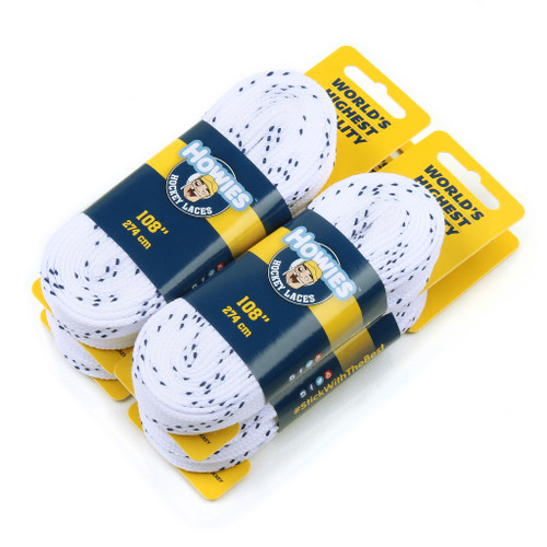 Howies White Cloth 96" Hockey Skate Laces - 4pk - Pro Stock Hockey