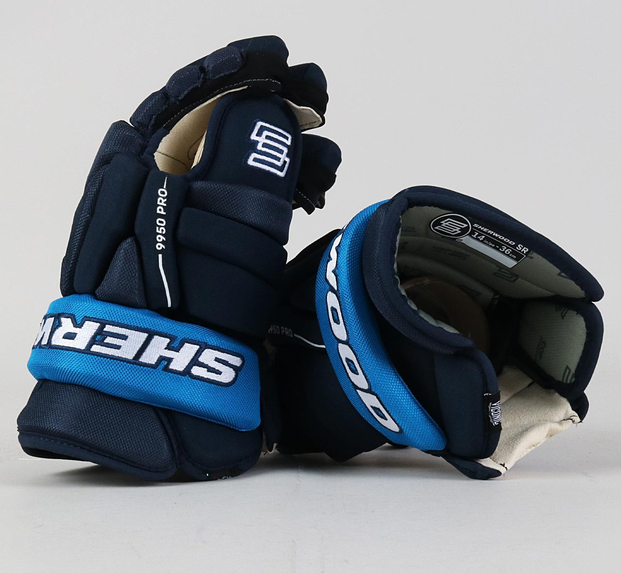 14" Sherwood 9950 Pro Gloves Team Stock Winnipeg Jets Pro Stock Hockey