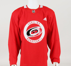 Carolina Hurricanes Red Adidas Size 56 Practice Jersey - Lief Mattson