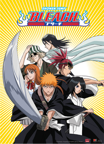 Wall Scroll Bleach Ichigo And Group Yellow Fabric Poster Ge9713