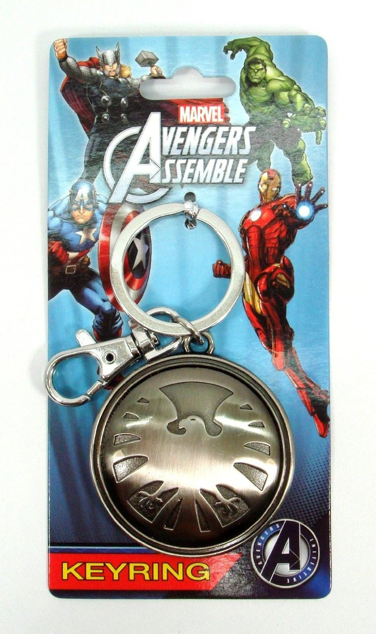 The Avengers Eagle Logo Pewter Key Chain Keyring Marvel Comics New 67886 