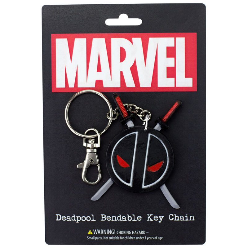 Marvel Key Chain Deadpool Logo Bendable New Toys Licensed krb-4602