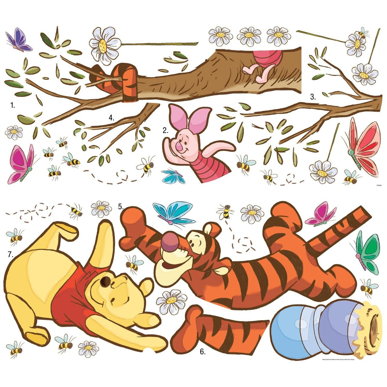 Wall Decal Disney Winnie the Pooh Swinging Honey Peel/Stick Sticker
