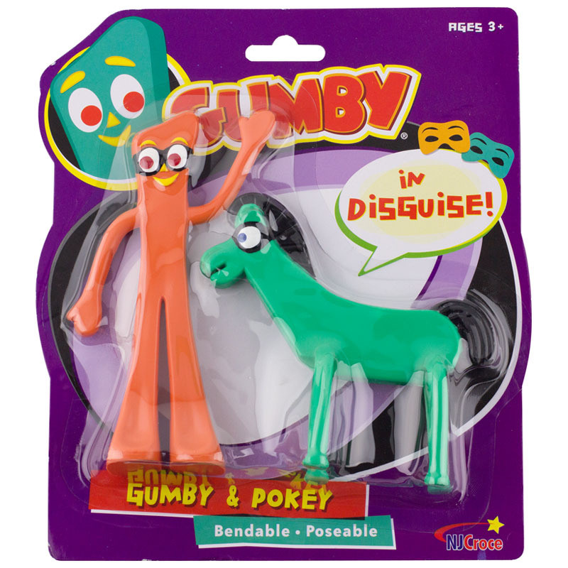 Gumby and Friends Bendable Figure Blockheads Pokey In Disguise 