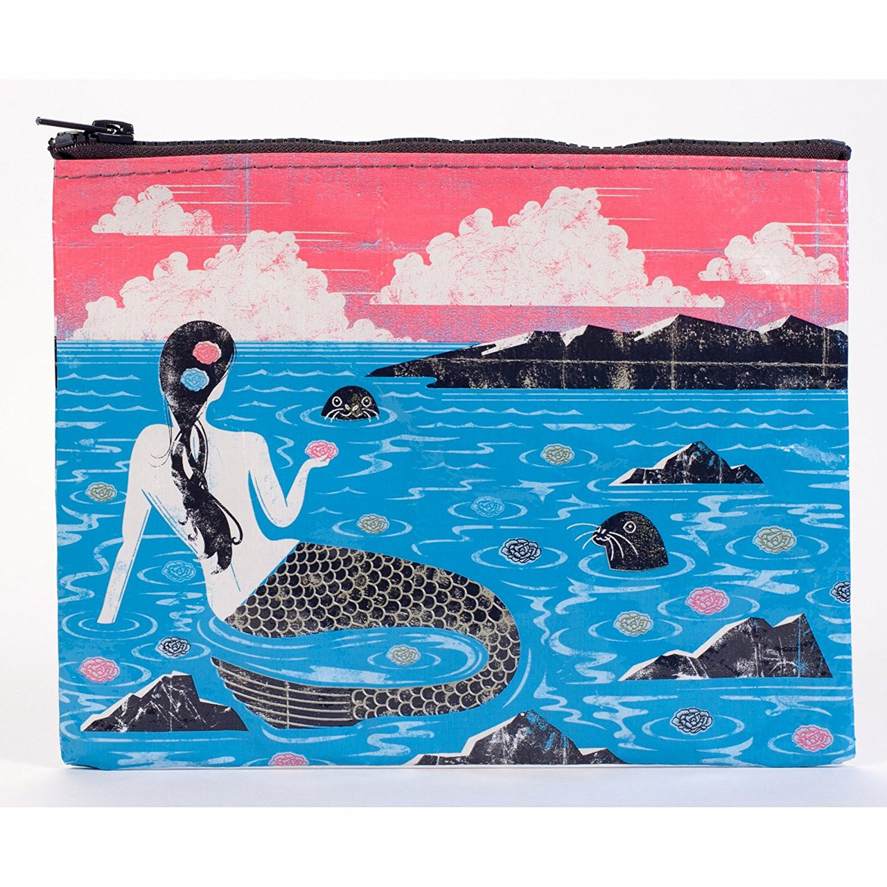 Mermaid 9x7/" File Pocket Bag QA253 Blue Q Zipper Pouch