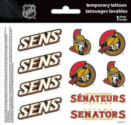 Temporary Tattoos 1 Sheet NHL Ottawa Senators tt3022