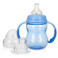 Baby Feeding Nuby Non-Drip Wide Neck Bottle 8oz Blue 80382