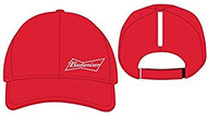 Baseball Cap Budweiser Red Hat with Rubber Applique BA04901BUDM