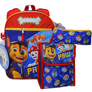 Backpack Paw Patrol w/Lunch Kit, Bottle, Pencil Case & Carabiner