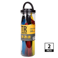 TR Industrial Assorted Nylon Cable Ties Set, 1000 Pack of Assorted Colors and Sizes