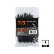 TR Industrial Multi-Purpose UV Resistant Black Cable Ties, 4 inches, 500 Pack