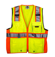 TR Industrial 3M Safety Vest with Pockets and Zipper, Class 2, Size L