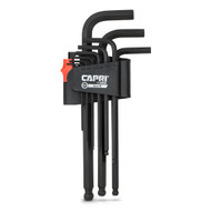 Capri Tools Hex Key Wrench Set, Long Arm Ballpoint End, SAE, Premium S2 Steel