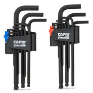 Capri Tools Hex Key Set, Long Arm Ballpoint End, Metric & SAE