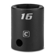 Capri Tools 16 mm Shallow Impact Socket, 3/8-Inch Drive, 6-Point, Metric