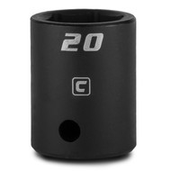 Capri Tools 20 mm Shallow Impact Socket, 1/2-Inch Drive, 6-Point, Metric