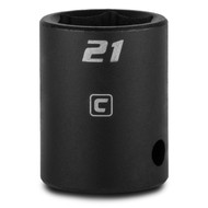 Capri Tools 21 mm Shallow Impact Socket, 1/2-Inch Drive, 6-Point, Metric