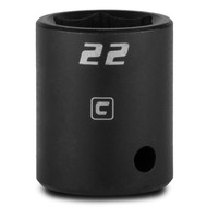 Capri Tools 22 mm Shallow Impact Socket, 1/2-Inch Drive, 6-Point, Metric