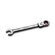 Capri Tools 7/16 in. Flex-Head Ratcheting Combination Wrench, True 100-Tooth, 3.6-Degree Swing Arc