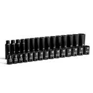 Capri Tools 3/8 in. Drive Shallow and Deep Impact Socket Set, Metric, 8 to 22 mm, 30-Piece