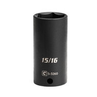 Capri Tools 15/16-Inch Deep Impact Socket, 3/8-Inch Drive, 6-Point, SAE