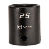 Capri Tools 25 mm Shallow Impact Socket, 1/2-Inch Drive, 6-Point, Metric