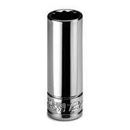 Capri Tools 12 mm Deep Socket, 1/4 in. Drive, 12-point, Metric