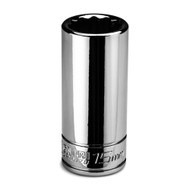 Capri Tools 15 mm Deep Socket, 1/4 in. Drive, 12-point, Metric