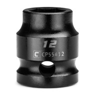 Capri Tools 12 mm Stubby Impact Socket, 1/2 in. Drive, 6-Point, Metric