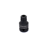 Capri Tools Tamper Proof XZN Standard M16 Impact Socket, 1/2-Inch Drive