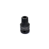 Capri Tools Tamper Proof XZN Standard M18 Impact Socket, 1/2-Inch Drive