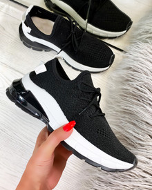 Aitana Knitted Trainers in Black