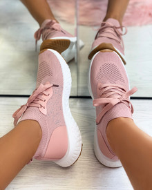 Taliyah Knitted Sock Trainers in Pink