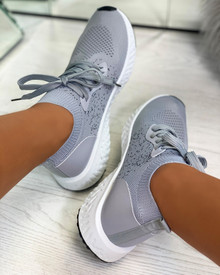 Taliyah Knitted Sock Trainers in Grey