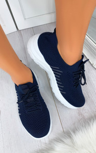 Maile Pull On Sock Trainers in Blue