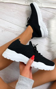 Maile Pull On Sock Trainers in Black