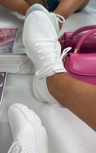 Maya Knitted Trainers in White