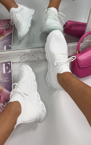 Marissa Knit Trainers in White