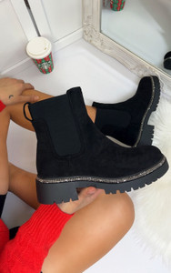 Kadi Chelsea Suedette Ankle Boots in Black