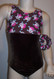 Cute tank style gymnastics and/or dance leotard in an brown skulls spandex, split with coordinating brown velvet. Free scrunchie included as always!