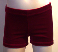 Perfectly priced deep red velvet gymnastics and/or dance shorts.

