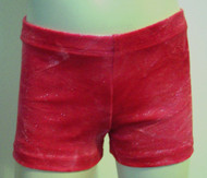 Perfectly priced red velvet gymnastics and/or dance shorts with tie dye sparkle accent.
