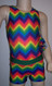 Cute tank style gymnastics and/or dance leotard in a bold colored chevron spandex.  Coordinating bold chevron shorts with green waistband included. Free scrunchie as always!
