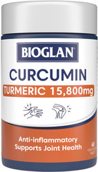 Bioglan Curcumin Turmeric 15,800mg 60 Tabs x 3 Pack