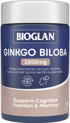Bioglan Ginkgo Biloba 2000mg 100 Tabs x 3 Pack