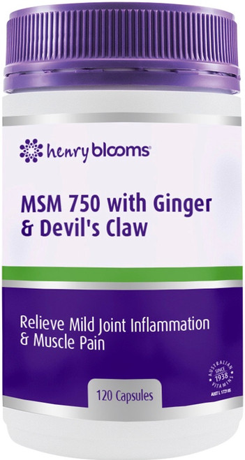 Blooms MSM 750 with Ginger 1000mg and Devils Claw 120 Caps