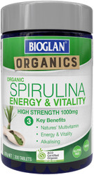 Bioglan Organics Spirulina 1000mg 200 Tabs x 3 Pack